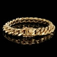 thumbnail image 1 of Men 14K Yellow Gold Bracelet 16mm Miami Cuban Link Charm Bracelet For Men, 1 of 8