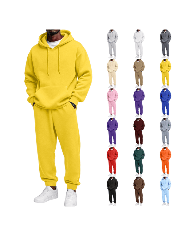 Men 2 Piece Fleece Oversized Hoodies and Jogger Sweatpants Sets Comfort Big and Tall Lounge Activewear Sets