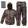 thumbnail image 1 of Men 2 Piece Outfits Sweatsuits Leaf Cape 3D Hoodie Zip Up Jacket And Pants Combat Military Outdoor Adventure Camo Suit Sets, 1 of 3