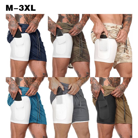 Men 2-in-1 Fitness Shorts,Workout Sport Hip Tie Belt Waist Belt Waist Loose-fit Fitness Sport Tie Men 2-in-1 Workout Sport Hip Fitness Sport Tie Belt 2-in-1 Workout Sport Hxber Dark