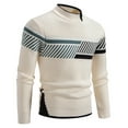 thumbnail image 1 of Men 2024 New Semi High Crew Neck Matching Color Sweater Sweater Base, 1 of 2
