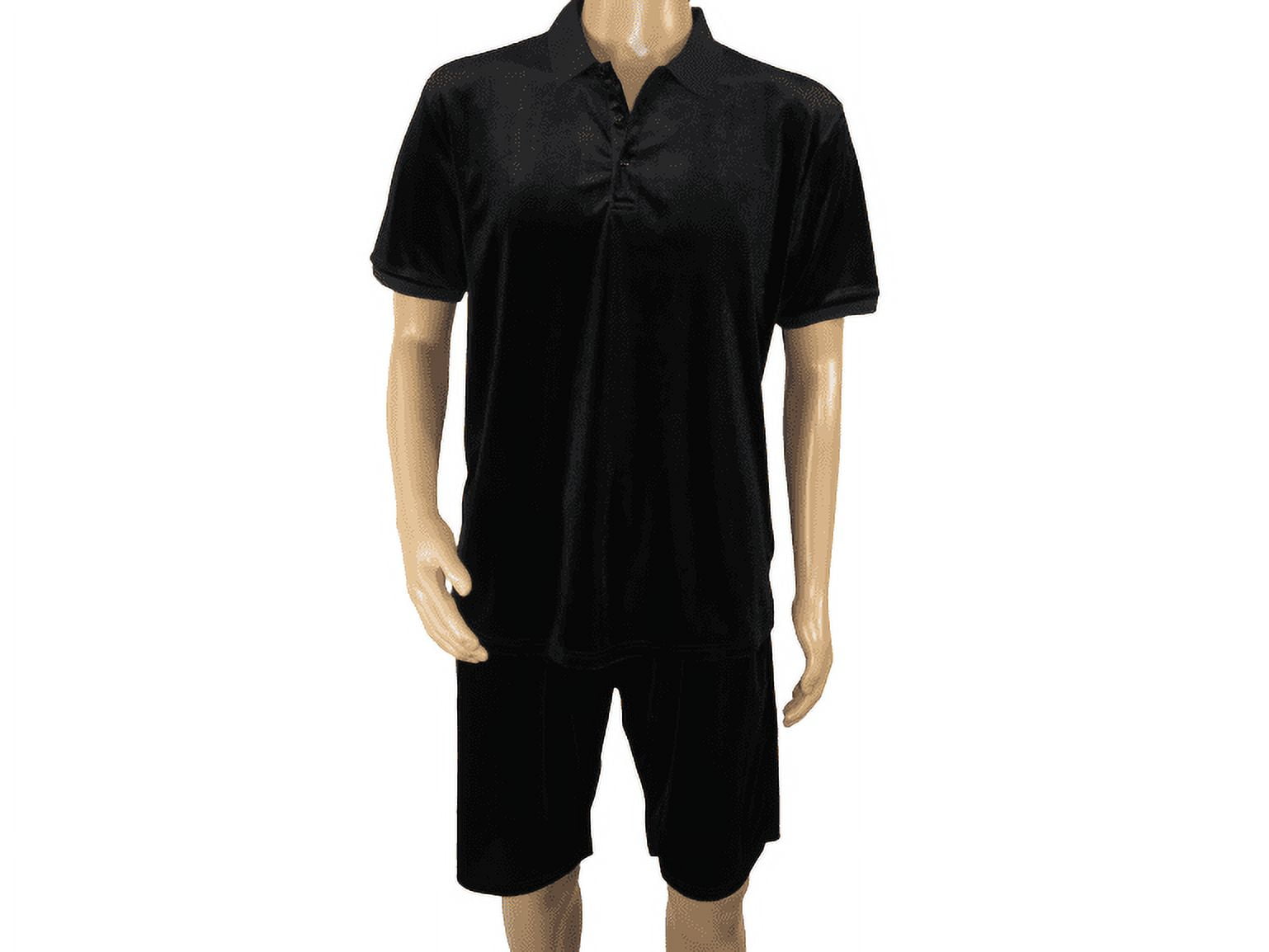 Men 2pc Stacy Adams leisure jogging suit Shorts Set Summer 3820 Black ...