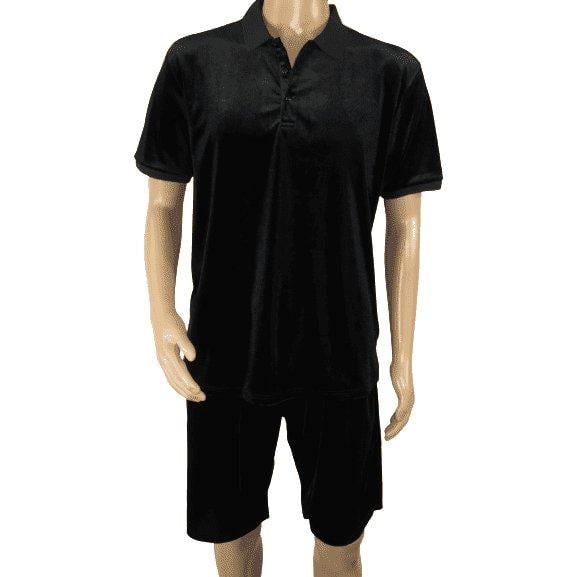 Men 2pc Stacy Adams leisure jogging suit Shorts Set Summer 3820 Black Velvet