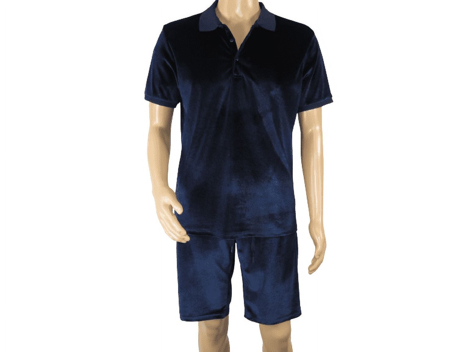 Men 2pc Stacy Adams leisure jogging suit Shorts Set Summer 3820 Navy ...