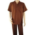 thumbnail image 1 of Men 2pc Walking Leisure Suit Short Sleeves By DREAMS 256-12 Solid Cognac, 1 of 7