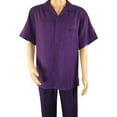 thumbnail image 1 of Men 2pc Walking Leisure Suit Short Sleeves By DREAMS 256-19 Solid Purple, 1 of 7