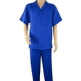 thumbnail image 1 of Men 2pc Walking Leisure Suit Short Sleeves By DREAMS 256-21 Solid Royal Blue, 1 of 7