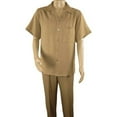 thumbnail image 1 of Men 2pc Walking Leisure Suit Short Sleeves By DREAMS 256-23 Solid Safari Tan, 1 of 7