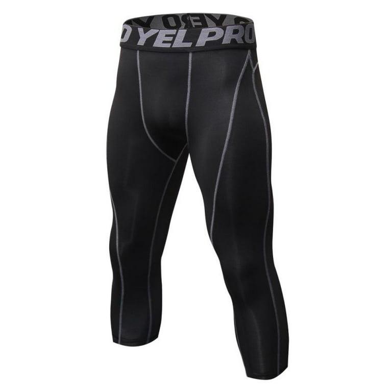 Men 3/4 Compression Tights Quick Dry Sport Running Legging for