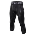 thumbnail image 1 of Men 3/4 Compression Tights Quick Dry Sport Running Legging for Fitness Sports Jogging Running (Black Gray, XL), 1 of 7