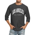 thumbnail image 1 of Men 3/4 Sleeve Letter City Name T Shirts Comfortable Crewneck Solid Color Fit Tee Shirt Tops Mens A Shirt Heavy T Shirts for Men Tie Front Shirts for Men Men Tee Shirt Mens Big And Tall T Shirts Mens, 1 of 4