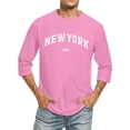thumbnail image 1 of Men 3/4 Sleeve Letter City Name T Shirts Comfortable Crewneck Solid Color Fit Tee Shirt Tops Mens Size Large Shirts Big Tall T Shirts for Men Heart Shirts for Men T Shirts for Men Bulk Men Big And, 1 of 3
