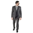 thumbnail image 1 of Men 3 Piece Slim Fit With Double Vested Notch Lapel Suit Charcoal Grey, 1 of 1