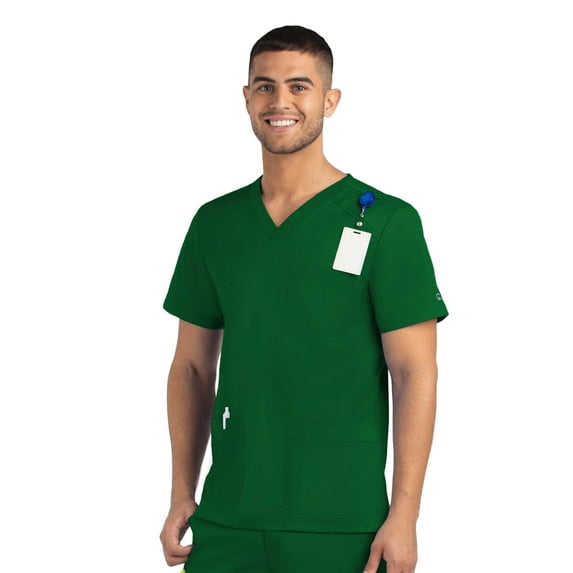 Men 3 Pocket V-neck Top XS-3XL By Maevn / Hunter Green