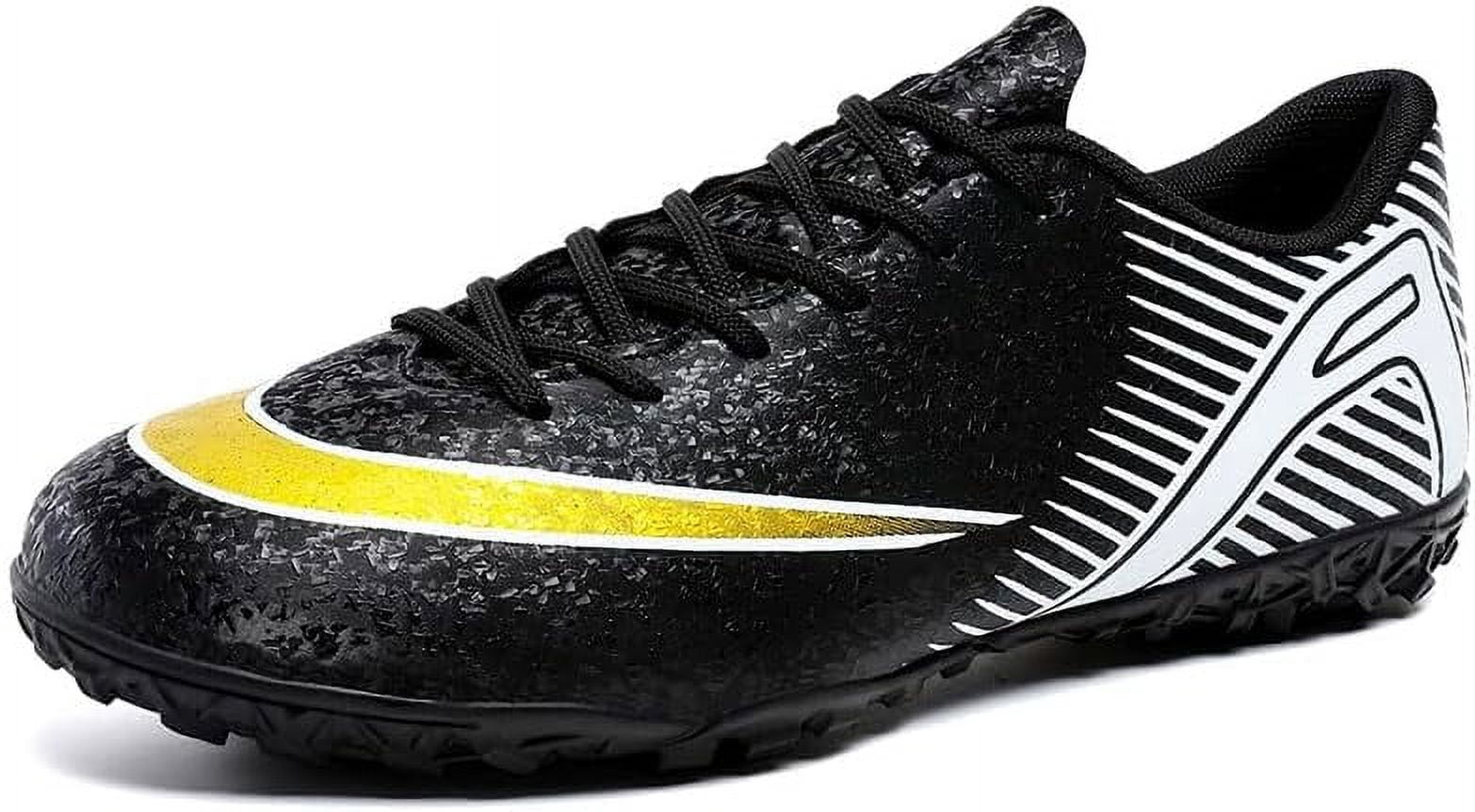 Men's Indoor Soccer Shoes Football Cleats Low-Tops Lace-Up Non-Slip Spikes Sports Athletic Futsal Turf Sneaker