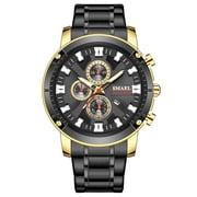 Men's Watches Quartz 30m Waterproof Clock Auto Date Stainless Steel Case Watchband Wristwatches 9153 Blue Timer Bracelet Watch - Quartz Wristwatches