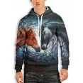 Men 3D Digital Animal Print Hooded Sweatshirt