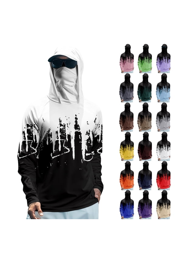 Men 3D Print Pullover Hoodies with Built-In Face Mask And Drip Design Featuring Streetwear Style For Casual Outings Skateboarding Concerts Black XXL