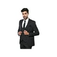thumbnail image 1 of Men 3pc European Vested Suit WESSI J.VALINTIN Extra Slim Fit JV27 Black Stripe, 1 of 9