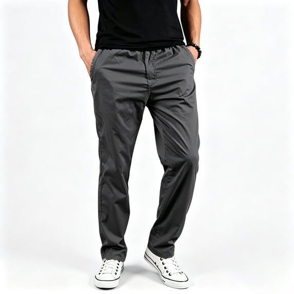 Men 4 Pocket Cargo Work Pants Durable Regular Fit Breathable Outdoor Utility Trousers S-XXL