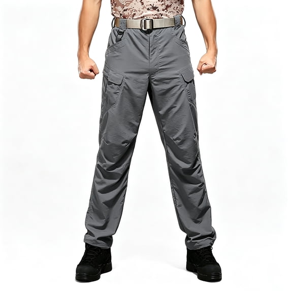 Men 6 Pocket Cargo Work Pants Durable Regular Fit Breathable Outdoor Utility Trousers S-XXL