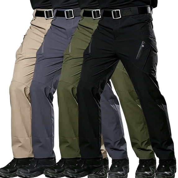Men 6 Pocket Work Pants UPF50+ Regular Stretch Fit All Terrain Light Cargo Pants S-XXL(1 piece)