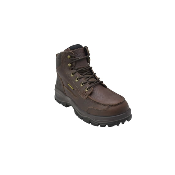 Men 6" Tumbled Leather Moc Soft Toe Waterproof Work Boots