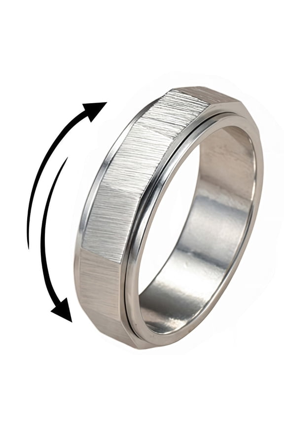 Men 6mm Spinner Fidget Ring Anxiety Rings Stress Relieving Anxiety Band Ring for Women Jewelry Birthday Christmas Gifts