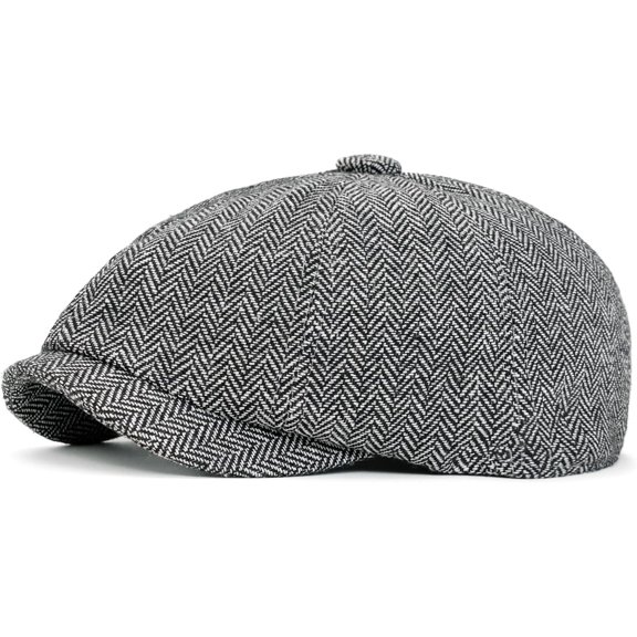 Men 8 Panel Newsboy Cap Classic Irish Paperboy Ivy Newsies Herringbone Golf Cabbie Flat Blend Winter Hat