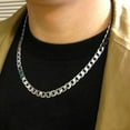 thumbnail image 1 of Men 925 Sterling Silver Plated Curb 20'' Link Curb Chain,Sterling Silver Over Stainless Steel Necklace Sterling Silver Chain, 1 of 6