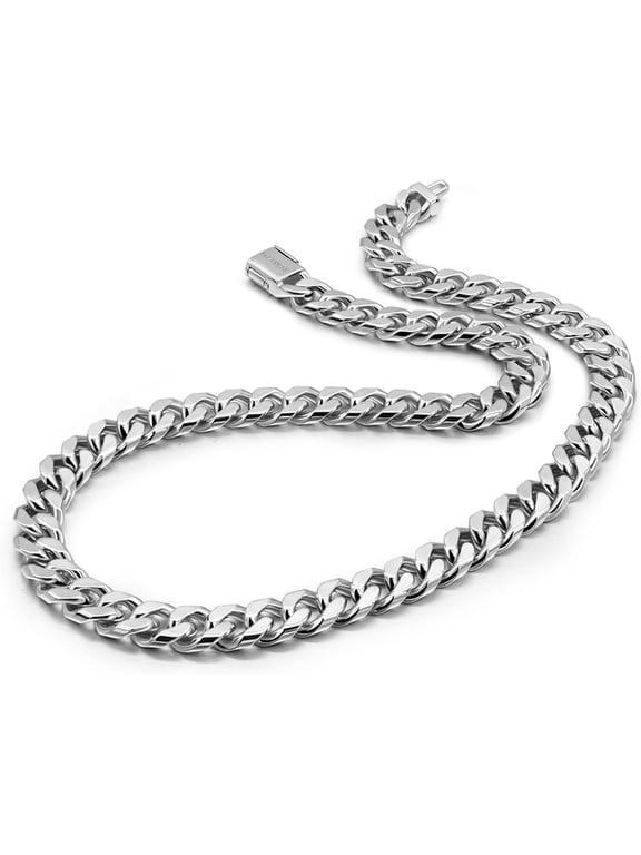Men 925 Sterling Silver Solid Miami Cuban Chain Necklace 10MM &12MM- Curb Cuban 18 "20 "22" 24 "26" 28" Thick Big Link Choker For Man - Fine Jewelry