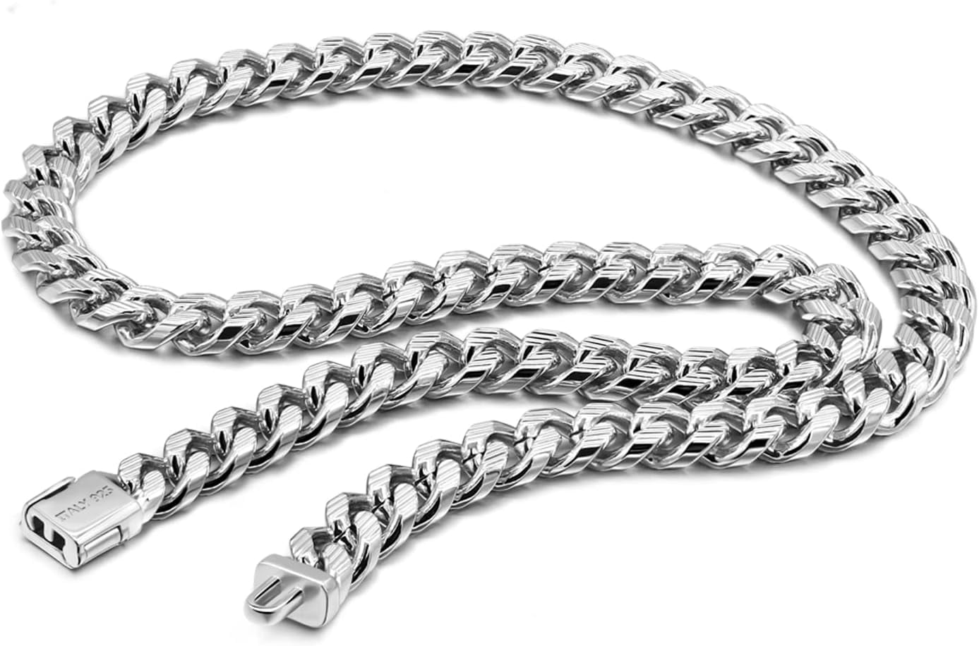 Men 925 Sterling Silver Solid Miami Cuban Chain Necklace 10MM &12MM- Curb Cuban 18 "20 "22" 24 "26" 28" Thick Big Link Choker For Man - Fine Jewelry