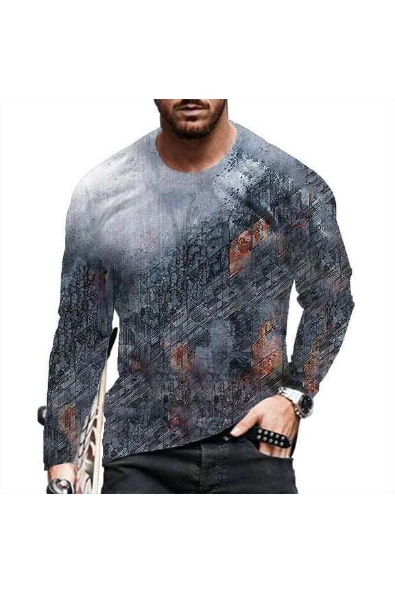 Men Abstract Fashion Casual Streetwear Soft Tee Top