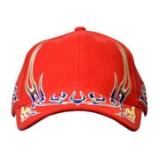 Men Adjustable Low Profile Cotton Structured Sun Flare Racing Cap Red by KC Caps