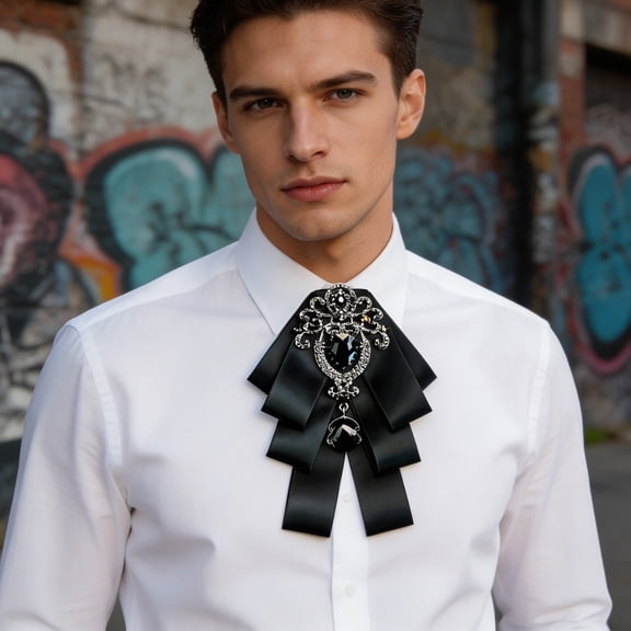 Men Adjustable Wedding Bow Tie, Classic Solid Color Satin Formal Bowknot, Comfortable Fit Neck Accessory, Exquisite Craftsmanship Bow Tie for Groom Groomsman Tuxedo Engagement Formal Event Attire