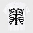 thumbnail image 1 of Men Adult Halloween Rib Cage Skeleton Graphic T-Shirt, 100% Cotton Short Sleeve Shirt, 1 of 7