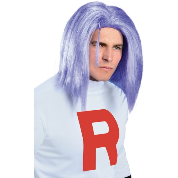 Men Adult Team Rocket Pokemon James Long Purple Costume Wig