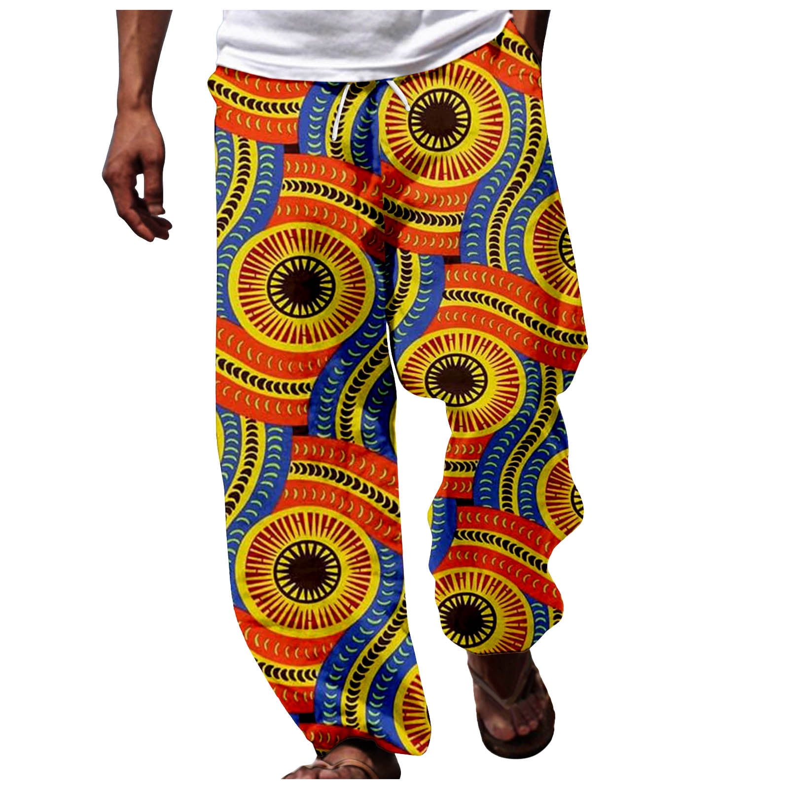 Men African Dashiki Traditional Casual Trouser Summer Holiday