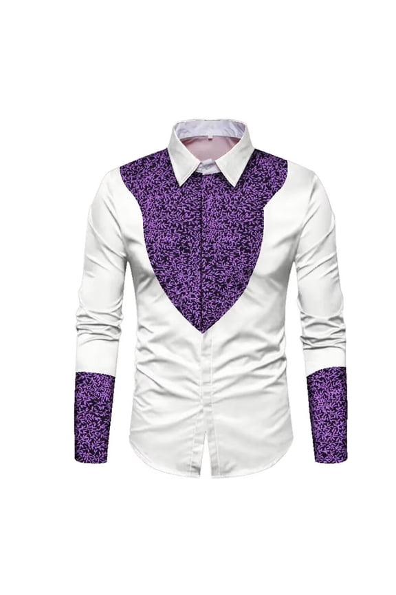 Men African Print Shirt Clothes Long Sleeve Cotton Slim Fit Lapel Shirt Tops Men Personal Custom