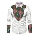 thumbnail image 1 of Men African Print Shirt Clothes Long Sleeve Cotton Slim Fit Lapel Shirt Tops Men Personal Custom, 1 of 5