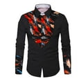 thumbnail image 1 of Men African Print Shirt Clothes Long Sleeve Cotton Slim Fit Lapel Shirt Tops Men Personal Custom, 1 of 5