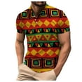 thumbnail image 1 of Men African Traditional Pattern Print Shirt Casual Short Sleeve Shirts Printed Dashiki Clothes Pocket T Shirt Pack Big T Shirt Long Men T Shirt Men's Shirt Concert T Shirts for Men Mens Pack of Shirts, 1 of 4