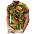 thumbnail image 1 of Men African Traditional Pattern Print Shirt Casual Short Sleeve Shirts Printed Dashiki Clothes Pocket T Shirt Pack Big T Shirt Long Men T Shirt Men's Shirt Concert T Shirts for Men Mens Pack of Shirts, 1 of 4