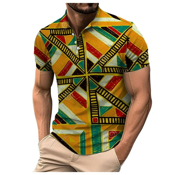 Men African Traditional Pattern Print Shirt Casual Short Sleeve Shirts Printed Dashiki Clothes Pocket T Shirt Pack Big T Shirt Long Men T Shirt Men's Shirt Concert T Shirts for Men Mens Pack of Shirts