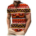 thumbnail image 1 of Men African Traditional Pattern Print Shirt Casual Short Sleeve Shirts Printed Dashiki Clothes Pocket T Shirt Pack Big T Shirt Long Men T Shirt Men's Shirt Concert T Shirts for Men Mens Pack of Shirts, 1 of 4