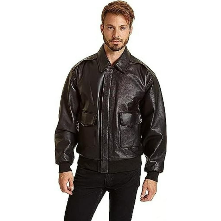 Men Air Force A2 Leather Flight Bomber Jacket Genuine Men Air Force A2 Leather Flight Bomber Jacket Genuine