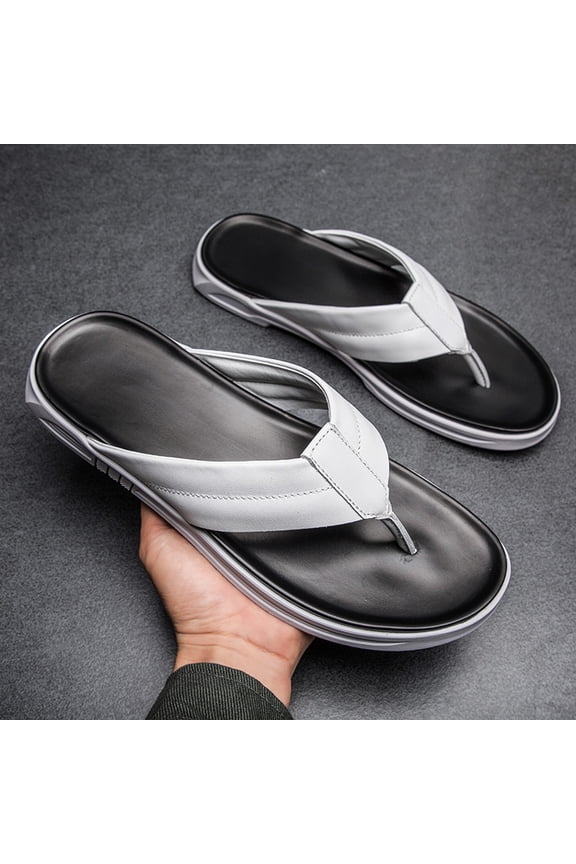 Men All Black Grid Massage Insole Thong Flip Flops Printed "SPORT" Logo Lightweight Non-Slip EVA Beach Slippers