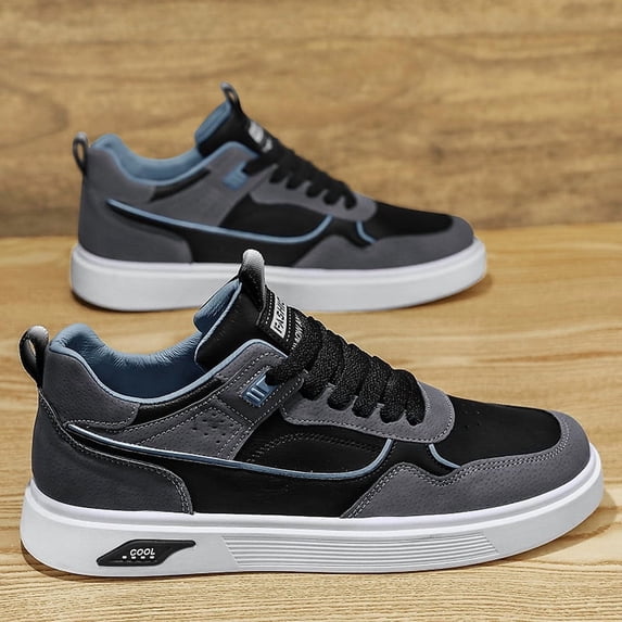 Men' All-Weather Sneakers with Sole - Wide Width Low-Top Suitable for Spring Outdoor & Year-Round Wear - Durable Round Toe Casual Sneakers (Lace-Up),