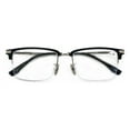 thumbnail image 1 of Men Aluminum Optical Frame Rectangular Reading Glasses with Titanium Temple Half Rimless 144MM Ti04 +2.25, 1 of 5