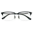 thumbnail image 1 of Men Aluminum Optical Frame Rectangular Reading Glasses with Titanium Temple Half Rimless 144MM Ti04 +4.00, 1 of 5